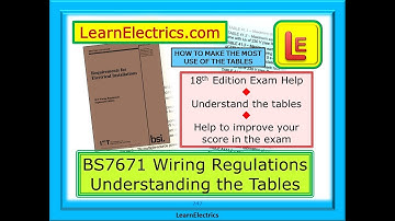 BS7671 TABLES AND FIGURES – UNDERSTAND HOW TO USE THE TABLES – HOW THEY WORK - IMPROVE EXAM RESULTS