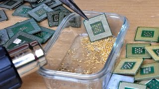 How To Recover Gold From CPU Processors. Goldgewinnung Stifte cpu. recovery recycling pin cpu