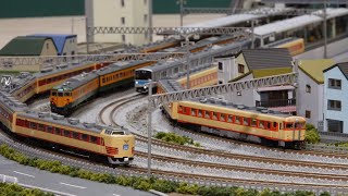 国鉄特急・急行色のJR時代の活躍を複々線Nゲージレイアウトで楽しむ N scale model railroad layout