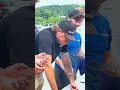 Competitive donut eating for National Donut Day