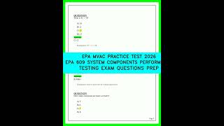 2026 EPA 609 MVAC Certification Prep | System Components & Performance Testing Exam Mastery
