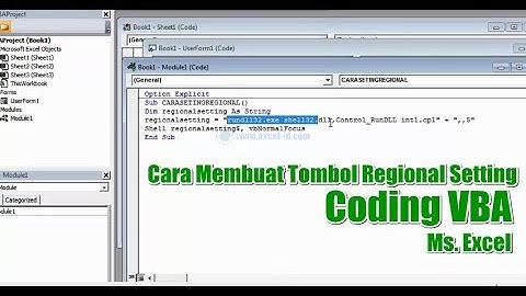 Cara Membuat Tombol Untuk Memanggil Regional Setting dengan VBA Macro