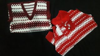 #395 Two colour sweater design || New Style Knit pattern design || Cardigan designed for Beginner