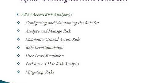 Sap Grc 10 Training And Online Certification