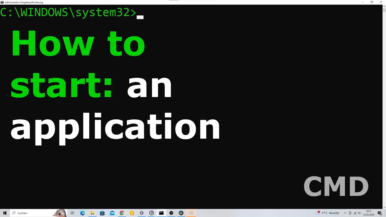 How to start: an application (CMD) - YouTube