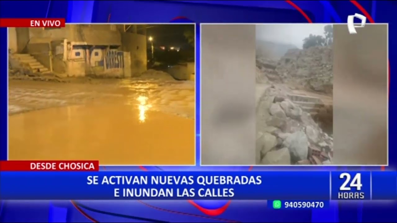 Calles de Chosica inundadas: lluvias activan las quebradas de California, Yanacoto y La Cantuta