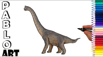How to Draw Brachiosaurus Dinosaur from Jurassic World Evolution | Learn to Draw  step by step