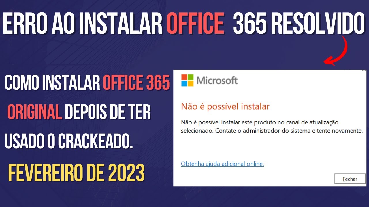ERRO AO INSTALAR OFFICE RESOLVIDO! #office #microsoft - YouTube