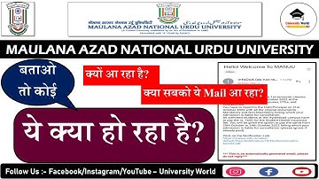 Manuu Notice Email For All Newly Admitted Students 2022 || Health Insurance Fee || @UniversityWorld