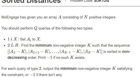 Codechef CookOff 2022 April Div 3 Sorted Distance Solution