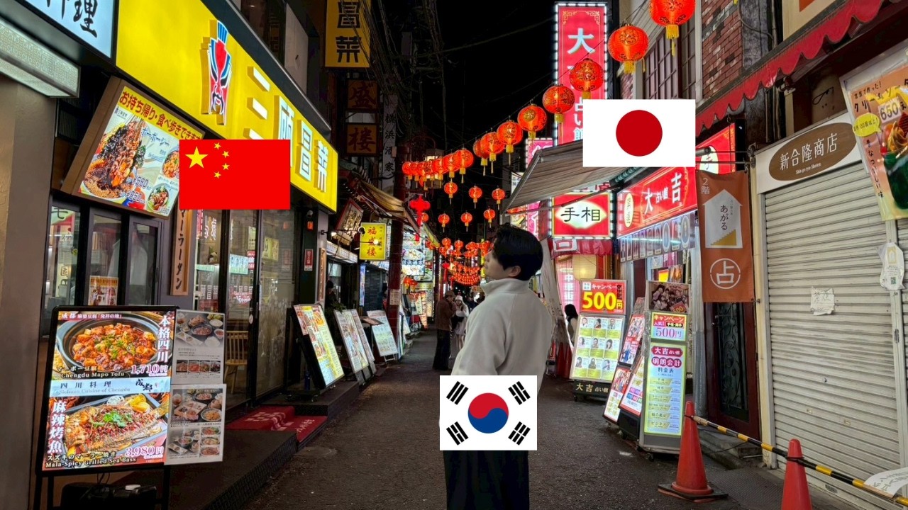 韓国人が日本にある中華街に行く動画