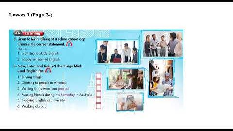 English 7 Unit 9 English The World ILSW Listening Lesson 2 (71) and Lesson 3 (74)