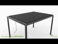Vidéo: Pergola manuelle bioclimatique alu Chenonceau 4x3m 34N anthracite