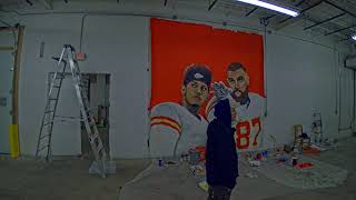 Timelapse | LIV It Up Kansas City - a new Chiefs mural hangs on the Country Club Plaza