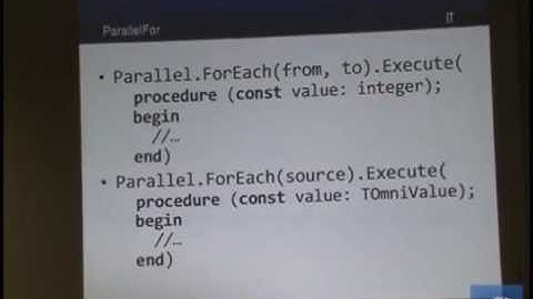 ITDevCon 2011 - Primož Gabrijelčič - Multithreading made simple with OmniThreadLibrary - Parte 2