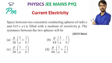 Space between two concentric conducting spheres of radii a and b (b a)is filled with a medium of res