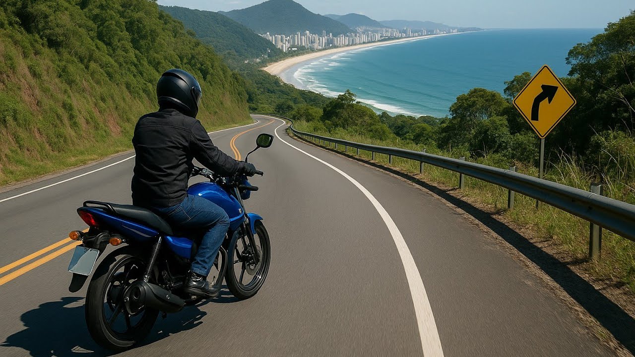 DE SAO PAULO ATÉ PRAIA GRANDE DE MOTO YAMAHA FACTOR 125