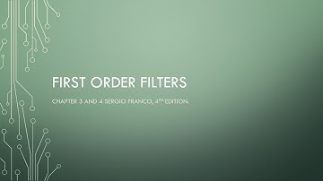 Video 2 - First order filters recap