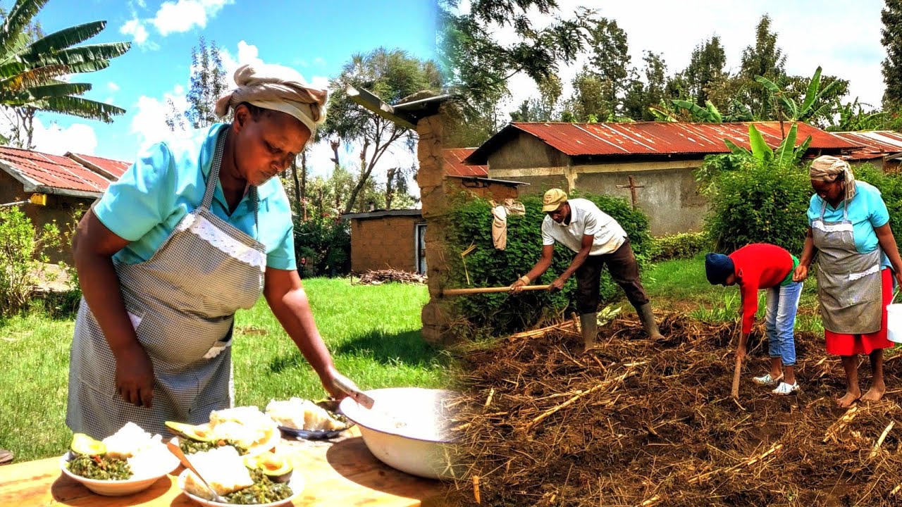 A Hard work Farm Day l 🔥 Maize +Beans  Planting l Cooking UGALI Served With Natural Greens 🌿🛖