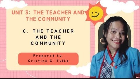 ED304: Unit 3 | C. The Teacher and the Community