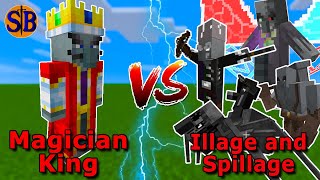 Magician King vs Illage and Spillage | Minecraft Mob Battle