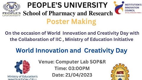 Poster making competition on World Innovation and Creativity Day | IIC | Ministry of Education