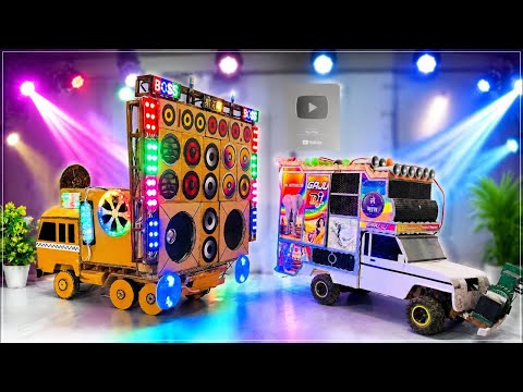 🔥World’s Biggest Mini DJ Truck Setup | DIY Cardboard DJ Box with RGB & Sharpy Lights Mini DJ Making