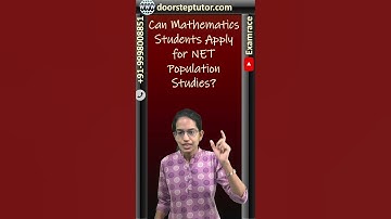 Can Mathematics Students Apply for NET Population Studies? #mathematics #populationstudies
