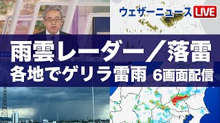 雨雲／落雷ライブ】ゲリラ雷雨情報 雨雲レーダー／落雷レーダー監視