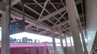 ＪＲ宮内駅 Ｅ６５３系（臨時車両） 快速直江津行き 発車。※５号車辺から撮影！※確か一番前か後ろが指定席だったと思います。