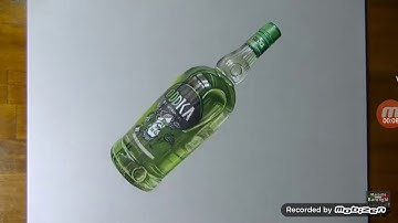 Drawing timelapse : a bottle of oddka - hyperrealistic art