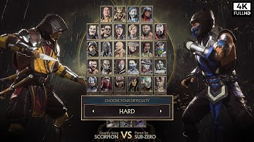 MORTAL KOMBAT 11 Scorpion Vs Sub-Zero Gameplay Hard Difficulty [4K 60FPS] - No commentary