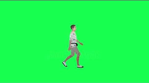 3d cartoon tourist man walking in the street left angle chroma key buy in telegram bio