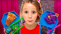 Nastya and friends pretend to play at the Monster High school