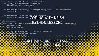 lesson2 python operators and stringoperations