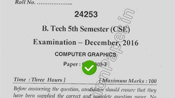 2016 Mdu BTech CSE 5th Sem Computer Graphics Question Paper
