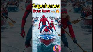 Superhero Boat Race | Marvel vs DC Showdown ❄️🛶 #Shorts #avengers  #superheroes #viral #trending