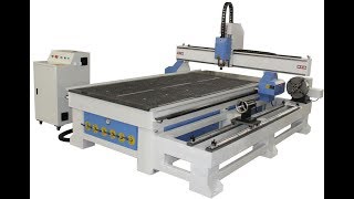 4 Axis 1325 Vacuum Table Woodworking CNC Router with Independent Diameter 300mm Rotary Axis Holder