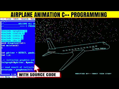 Airplane in C Programming | Airplane animation in C++ |Airplane take off in c program | c language