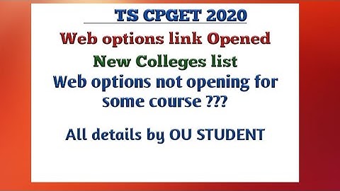 TS CPGET 2020 Web options opened New Colleges list realeased