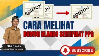 CARA MELIHAT NOMER BLANKO SERTIFIKAT PPG & LINKNYA