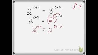Same Base (Solving Exponentials) part 1