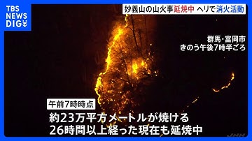 【群馬・妙義山で山火事】24時間経過も延焼続く　自衛隊が災害派遣　ヘリ3機投入し消火活動｜TBS NEWS DIG