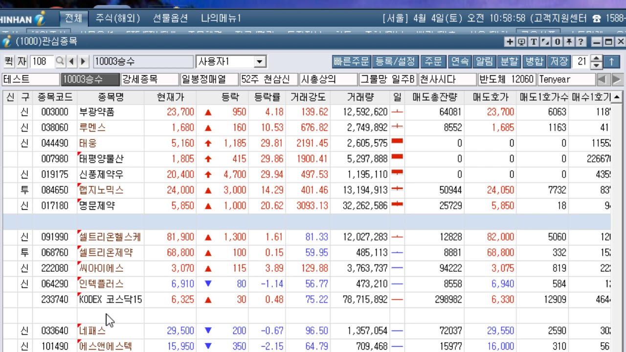 4/4) HTS 활용_ 신한금융 진짜초보용(5),, 관심종목 등록하기 - YouTube