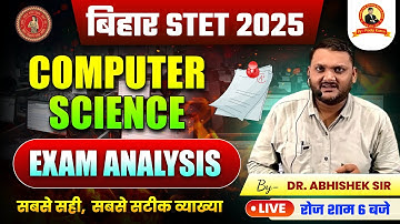 Bihar STET Computer Science | 3 Nov. Paper Analysis | By: Dr. Abhishek Sir #biharstetcomputerscience