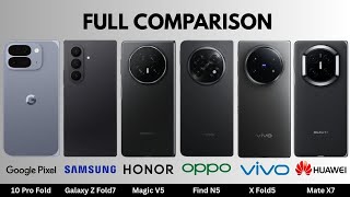 Pixel 10 Pro Fold VS Galaxy Z Fold7 VS HONOR Magic V5 VS oppo Find N5 VS vivo X Fold5 VS Mate X7