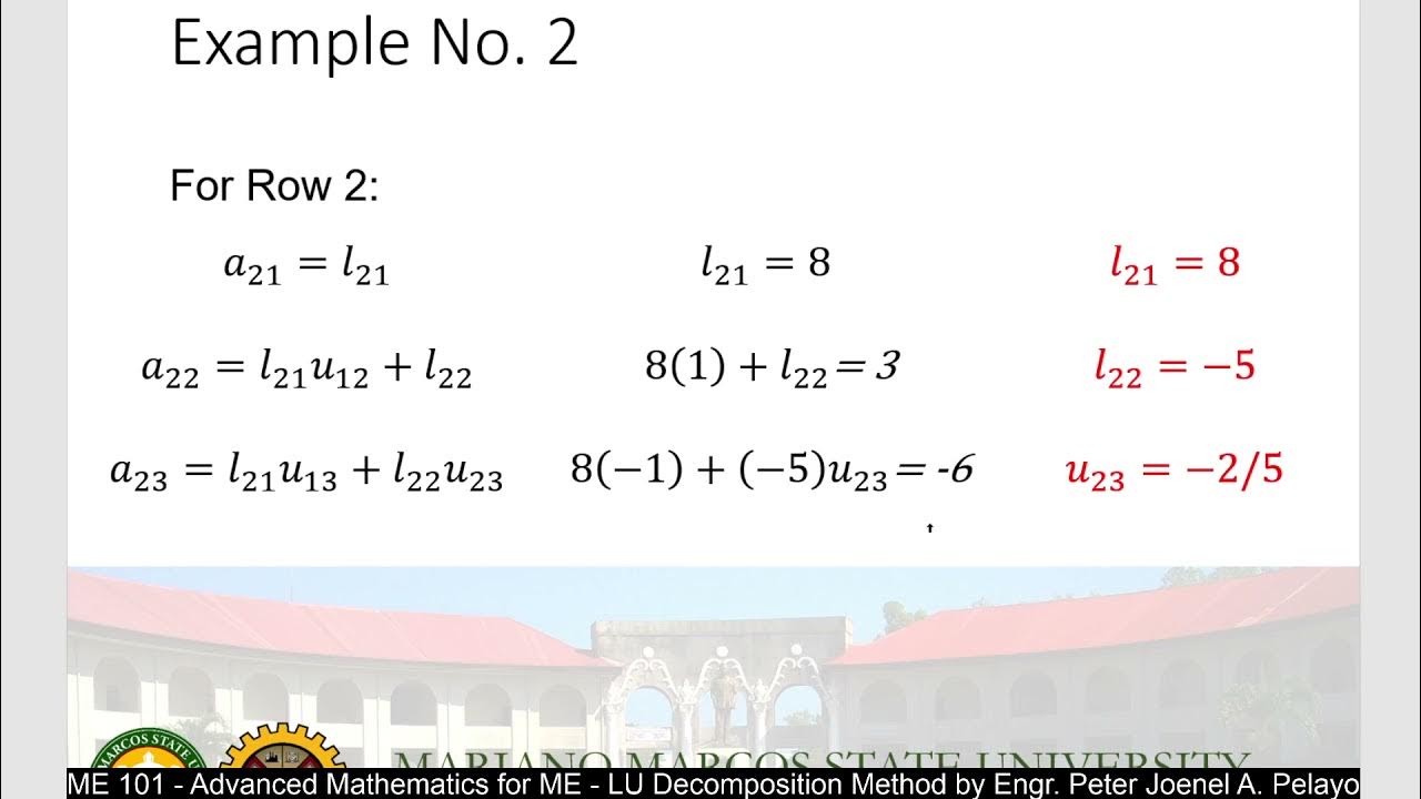 LU Crout's Method Part 2 YouTube