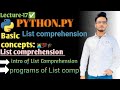 List Comprehension 🧑💻 | syntax | logic Building | inline code | programs | sucess guarantee 💭💯 | .