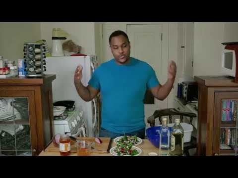 CheffyPants Baby Kale Salad with Apricot Balsamic Vinaigrette