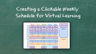 Creating a Weekly Schedule for Virtual Learning
